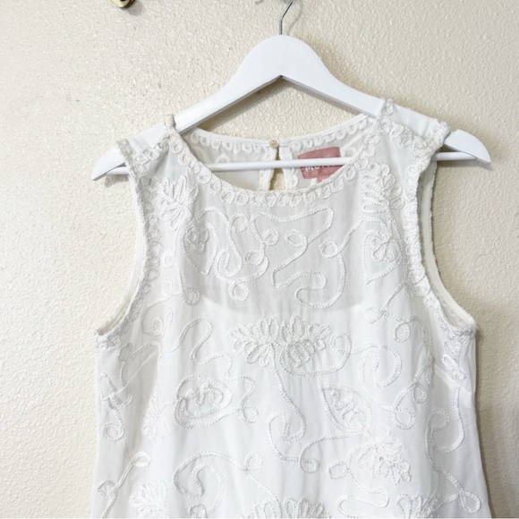 NEW (NWOT) Show Me Your Mumu Cyrus Mini Appliqué Embroidered Dress, White Fringe - Picture 6 of 8